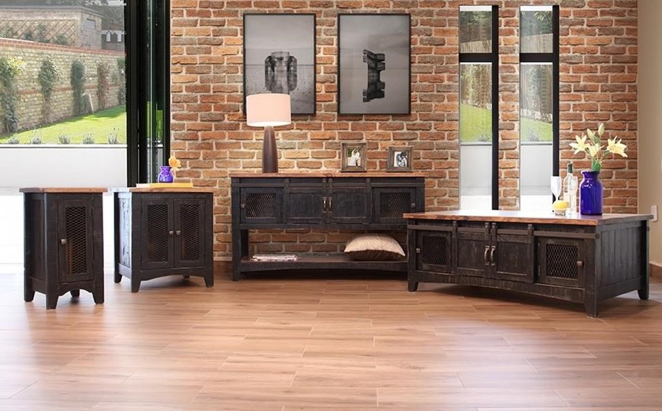 International Furniture Direct Pueblo IFD370CST Rustic Chairside Table